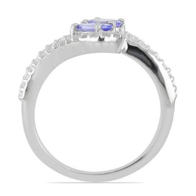 BUY STERLING SILVER NATURAL TANZANITE GEMSTONE STYLISH RING